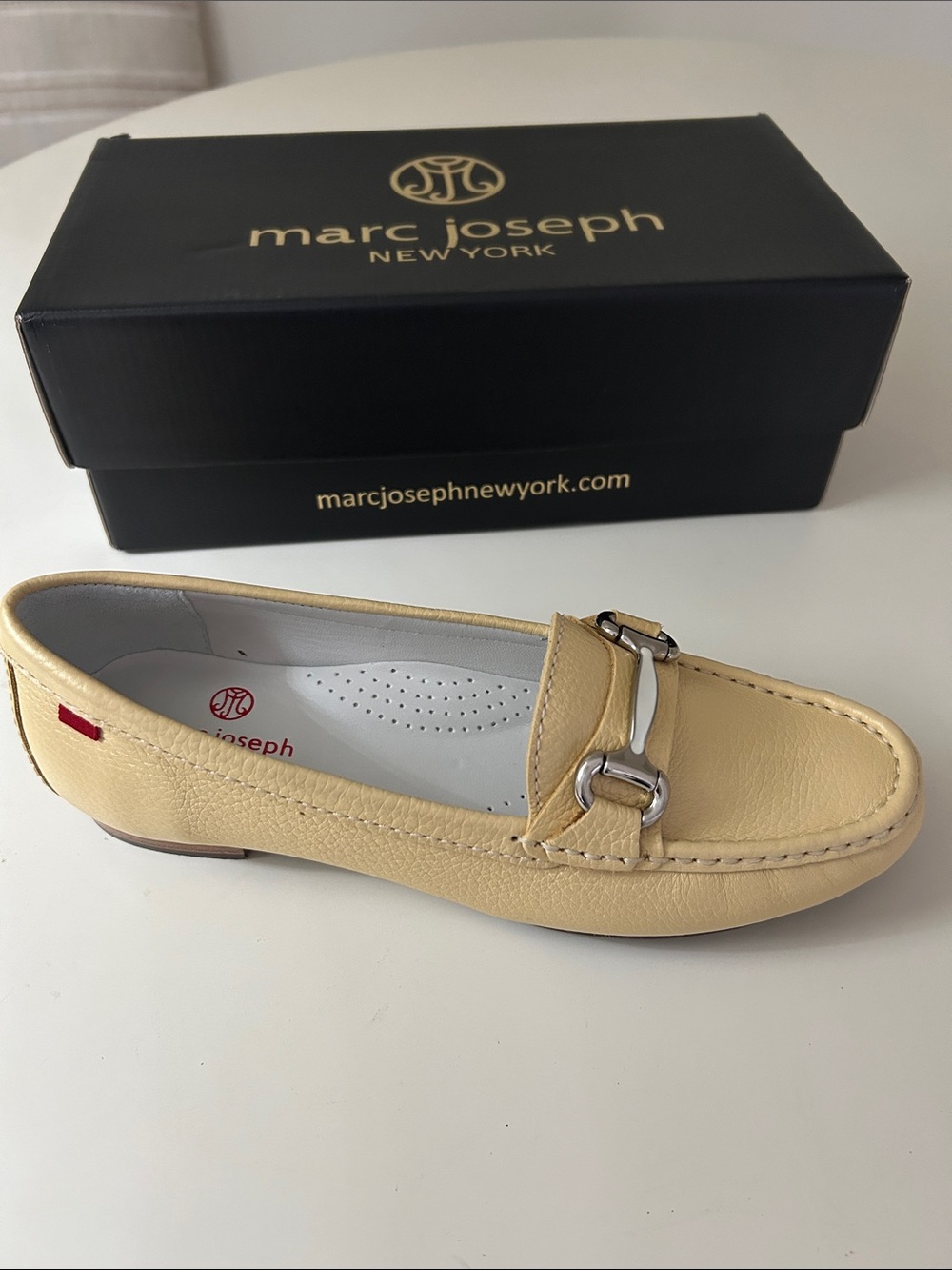 Women’s Marc Joseph Yellow Leather Horsebit Loafer - NWT